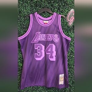 VTG Mitchell & Ness LA Lakers Shaquille O'Neal NBA 96-97 Jersey XL RARE